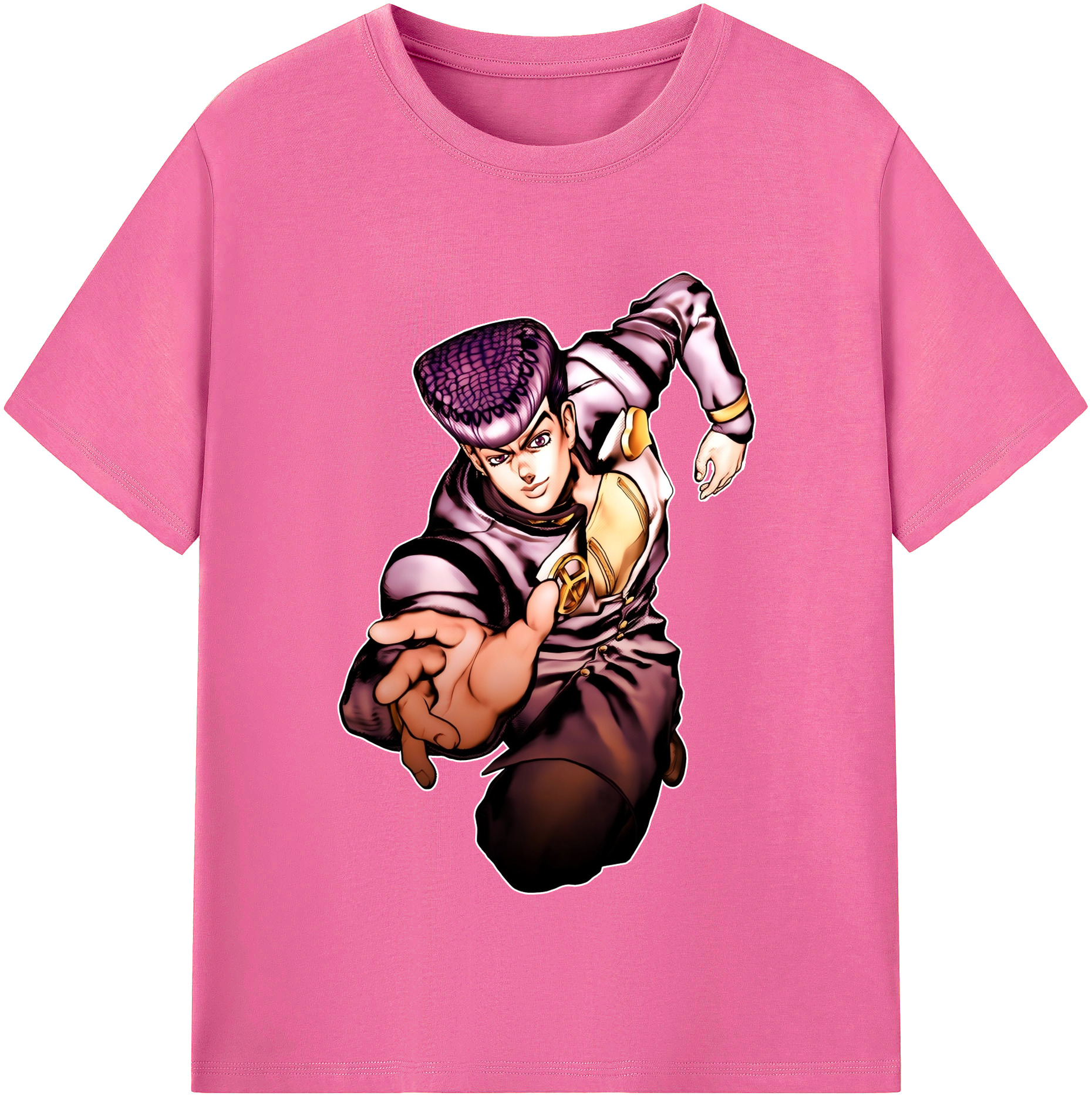 （画像用） ジョジョの奇妙な冒険 ひがしかた じょうすけ JoJo's Bizarre Adventure Higashikata Josuke レディースカジュアルプリントTシャツ（綿100％）